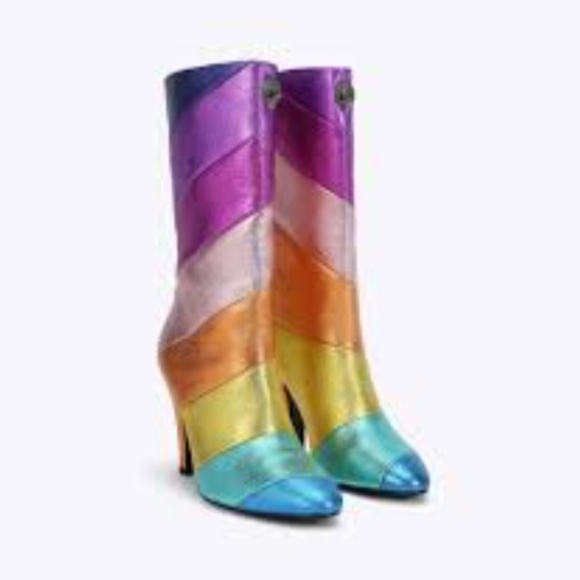 Kurt Geiger Shoes - Kurt Geiger Kensington Rainbow Pride Leather Pull On Boots NEW SZ EU 40